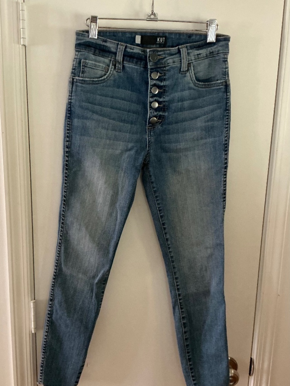 KUT from the Kloth Connie Button Fly Raw Hem Skinny Jeans Size 2